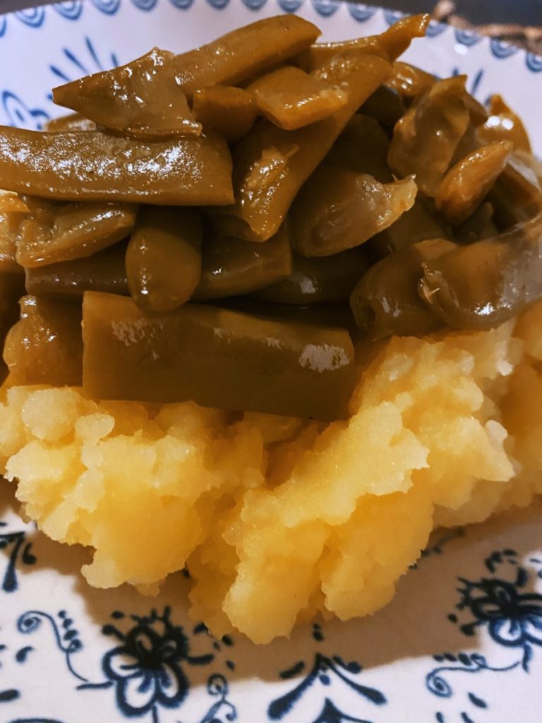 Las judías verdes con puré de patata