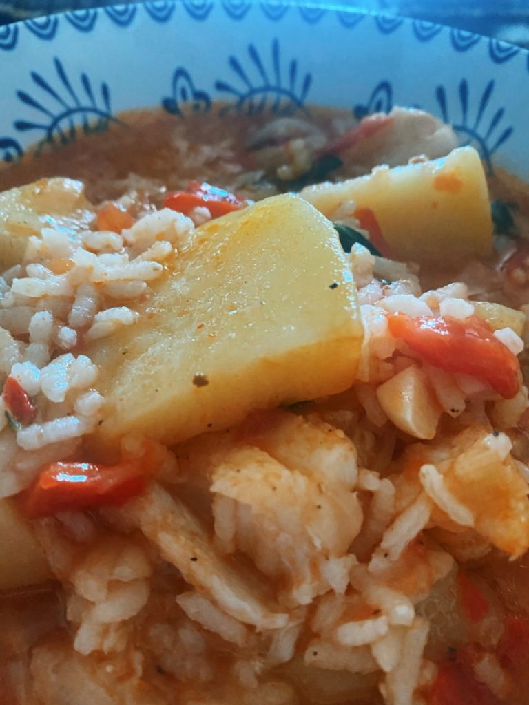 Las patatas con bacalao y arroz